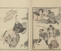 An illustration from Transmitting the Spirit, Revealing the Form of Things: Hokusai Sketchbooks (Denshin kaishu: Hokusai manga, jūgohen 伝神開手 北斎漫画 十五編) : [volume 15] (1878)