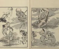 An illustration from Transmitting the Spirit, Revealing the Form of Things: Hokusai Sketchbooks (Denshin kaishu: Hokusai manga, jūgohen 伝神開手 北斎漫画 十五編) : [volume 15] (1878)
