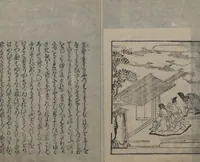 An illustration from Abduction Scene from "The Tale of Ise" (1608)