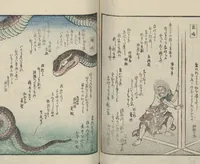 An illustration from Poems on One Hundred Ghost Stories (Kyōka hyaku monogatari 狂歌百物語) (1853)