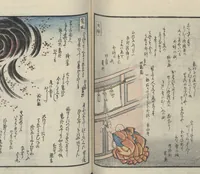 An illustration from Poems on One Hundred Ghost Stories (Kyōka hyaku monogatari 狂歌百物語) (1853)