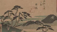 An illustration from Fifty-three Stations on the Tokaido Road (Tōkaidō gojūsan tsugi 東海道五十三次)