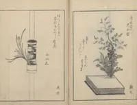 An illustration from A Book on Flower Arrangement: Hare's-Foot Fern (Shinobugusa 思乃父魚砂) : [volume 3] (1822)