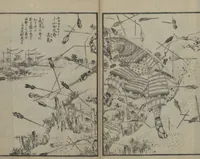 An illustration from A Picture Book of Japanese Warriors (Ehon Musashi Abumi 絵本武蔵鐙) (1836)