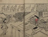 An illustration from Illustrations of Beautiful Women (Bijin e-zukushi 美人絵づくし) : [volume 2] (1683)