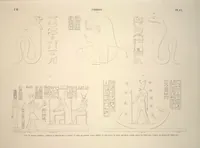 Picture 115 of 510 from Monuments de l'Égypte et de la Nubie, d'après les dessins exécutés sur les lieux sous la direction de Champollion-le-jeune, et les descriptions autographes qu'il en a rédigées; pub. sous les auspices de M. Guizot et de M. Thiers ... par une commission spéciale. Planches (1835), leaf 115