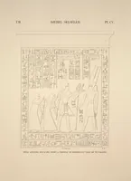 An illustration from Monuments de l'Égypte et de la Nubie, d'après les dessins exécutés sur les lieux sous la direction de Champollion-le-jeune, et les descriptions autographes qu'il en a rédigées; pub. sous les auspices de M. Guizot et de M. Thiers ... par une commission spéciale. Planches (1835)