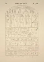 An illustration from Monuments de l'Égypte et de la Nubie, d'après les dessins exécutés sur les lieux sous la direction de Champollion-le-jeune, et les descriptions autographes qu'il en a rédigées; pub. sous les auspices de M. Guizot et de M. Thiers ... par une commission spéciale. Planches (1835)