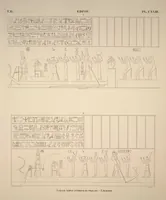 Picture 143 of 510 from Monuments de l'Égypte et de la Nubie, d'après les dessins exécutés sur les lieux sous la direction de Champollion-le-jeune, et les descriptions autographes qu'il en a rédigées; pub. sous les auspices de M. Guizot et de M. Thiers ... par une commission spéciale. Planches (1835), leaf 143