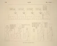 Picture 169 of 510 from Monuments de l'Égypte et de la Nubie, d'après les dessins exécutés sur les lieux sous la direction de Champollion-le-jeune, et les descriptions autographes qu'il en a rédigées; pub. sous les auspices de M. Guizot et de M. Thiers ... par une commission spéciale. Planches (1835), leaf 169
