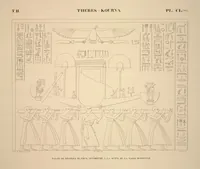 Picture 184 of 510 from Monuments de l'Égypte et de la Nubie, d'après les dessins exécutés sur les lieux sous la direction de Champollion-le-jeune, et les descriptions autographes qu'il en a rédigées; pub. sous les auspices de M. Guizot et de M. Thiers ... par une commission spéciale. Planches (1835), leaf 184