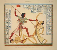 Picture 20 of 510 from Monuments de l'Égypte et de la Nubie, d'après les dessins exécutés sur les lieux sous la direction de Champollion-le-jeune, et les descriptions autographes qu'il en a rédigées; pub. sous les auspices de M. Guizot et de M. Thiers ... par une commission spéciale. Planches (1835), leaf 20