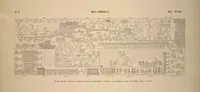 An illustration from Monuments de l'Égypte et de la Nubie, d'après les dessins exécutés sur les lieux sous la direction de Champollion-le-jeune, et les descriptions autographes qu'il en a rédigées; pub. sous les auspices de M. Guizot et de M. Thiers ... par une commission spéciale. Planches (1835)