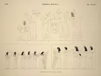 Picture 210 of 510 from Monuments de l'Égypte et de la Nubie, d'après les dessins exécutés sur les lieux sous la direction de Champollion-le-jeune, et les descriptions autographes qu'il en a rédigées; pub. sous les auspices de M. Guizot et de M. Thiers ... par une commission spéciale. Planches (1835), leaf 210