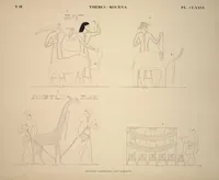 Picture 211 of 510 from Monuments de l'Égypte et de la Nubie, d'après les dessins exécutés sur les lieux sous la direction de Champollion-le-jeune, et les descriptions autographes qu'il en a rédigées; pub. sous les auspices de M. Guizot et de M. Thiers ... par une commission spéciale. Planches (1835), leaf 211
