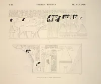 Picture 213 of 510 from Monuments de l'Égypte et de la Nubie, d'après les dessins exécutés sur les lieux sous la direction de Champollion-le-jeune, et les descriptions autographes qu'il en a rédigées; pub. sous les auspices de M. Guizot et de M. Thiers ... par une commission spéciale. Planches (1835), leaf 213