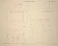 Picture 215 of 510 from Monuments de l'Égypte et de la Nubie, d'après les dessins exécutés sur les lieux sous la direction de Champollion-le-jeune, et les descriptions autographes qu'il en a rédigées; pub. sous les auspices de M. Guizot et de M. Thiers ... par une commission spéciale. Planches (1835), leaf 215