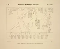 Picture 240 of 510 from Monuments de l'Égypte et de la Nubie, d'après les dessins exécutés sur les lieux sous la direction de Champollion-le-jeune, et les descriptions autographes qu'il en a rédigées; pub. sous les auspices de M. Guizot et de M. Thiers ... par une commission spéciale. Planches (1835), leaf 240