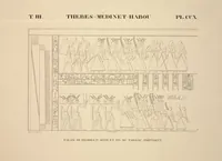 Picture 246 of 510 from Monuments de l'Égypte et de la Nubie, d'après les dessins exécutés sur les lieux sous la direction de Champollion-le-jeune, et les descriptions autographes qu'il en a rédigées; pub. sous les auspices de M. Guizot et de M. Thiers ... par une commission spéciale. Planches (1835), leaf 246