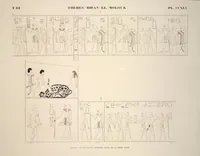 Picture 285 of 510 from Monuments de l'Égypte et de la Nubie, d'après les dessins exécutés sur les lieux sous la direction de Champollion-le-jeune, et les descriptions autographes qu'il en a rédigées; pub. sous les auspices de M. Guizot et de M. Thiers ... par une commission spéciale. Planches (1835), leaf 285