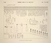 Picture 313 of 510 from Monuments de l'Égypte et de la Nubie, d'après les dessins exécutés sur les lieux sous la direction de Champollion-le-jeune, et les descriptions autographes qu'il en a rédigées; pub. sous les auspices de M. Guizot et de M. Thiers ... par une commission spéciale. Planches (1835), leaf 313