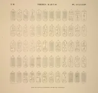 Picture 328 of 510 from Monuments de l'Égypte et de la Nubie, d'après les dessins exécutés sur les lieux sous la direction de Champollion-le-jeune, et les descriptions autographes qu'il en a rédigées; pub. sous les auspices de M. Guizot et de M. Thiers ... par une commission spéciale. Planches (1835), leaf 329