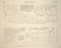 Picture 334 of 510 from Monuments de l'Égypte et de la Nubie, d'après les dessins exécutés sur les lieux sous la direction de Champollion-le-jeune, et les descriptions autographes qu'il en a rédigées; pub. sous les auspices de M. Guizot et de M. Thiers ... par une commission spéciale. Planches (1835), leaf 335