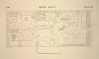 Picture 336 of 510 from Monuments de l'Égypte et de la Nubie, d'après les dessins exécutés sur les lieux sous la direction de Champollion-le-jeune, et les descriptions autographes qu'il en a rédigées; pub. sous les auspices de M. Guizot et de M. Thiers ... par une commission spéciale. Planches (1835), leaf 337