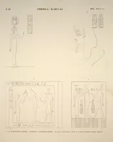 An illustration from Monuments de l'Égypte et de la Nubie, d'après les dessins exécutés sur les lieux sous la direction de Champollion-le-jeune, et les descriptions autographes qu'il en a rédigées; pub. sous les auspices de M. Guizot et de M. Thiers ... par une commission spéciale. Planches (1835)