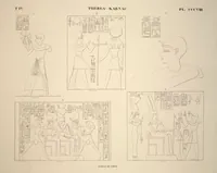 Picture 353 of 510 from Monuments de l'Égypte et de la Nubie, d'après les dessins exécutés sur les lieux sous la direction de Champollion-le-jeune, et les descriptions autographes qu'il en a rédigées; pub. sous les auspices de M. Guizot et de M. Thiers ... par une commission spéciale. Planches (1835), leaf 354