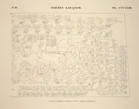 Picture 368 of 510 from Monuments de l'Égypte et de la Nubie, d'après les dessins exécutés sur les lieux sous la direction de Champollion-le-jeune, et les descriptions autographes qu'il en a rédigées; pub. sous les auspices de M. Guizot et de M. Thiers ... par une commission spéciale. Planches (1835), leaf 369