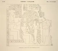 Picture 380 of 510 from Monuments de l'Égypte et de la Nubie, d'après les dessins exécutés sur les lieux sous la direction de Champollion-le-jeune, et les descriptions autographes qu'il en a rédigées; pub. sous les auspices de M. Guizot et de M. Thiers ... par une commission spéciale. Planches (1835), leaf 381