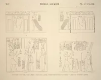 Picture 394 of 510 from Monuments de l'Égypte et de la Nubie, d'après les dessins exécutés sur les lieux sous la direction de Champollion-le-jeune, et les descriptions autographes qu'il en a rédigées; pub. sous les auspices de M. Guizot et de M. Thiers ... par une commission spéciale. Planches (1835), leaf 395