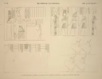 Picture 399 of 510 from Monuments de l'Égypte et de la Nubie, d'après les dessins exécutés sur les lieux sous la direction de Champollion-le-jeune, et les descriptions autographes qu'il en a rédigées; pub. sous les auspices de M. Guizot et de M. Thiers ... par une commission spéciale. Planches (1835), leaf 400