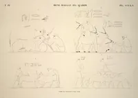 Picture 410 of 510 from Monuments de l'Égypte et de la Nubie, d'après les dessins exécutés sur les lieux sous la direction de Champollion-le-jeune, et les descriptions autographes qu'il en a rédigées; pub. sous les auspices de M. Guizot et de M. Thiers ... par une commission spéciale. Planches (1835), leaf 411
