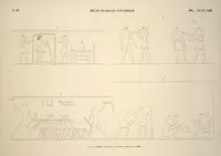 Picture 413 of 510 from Monuments de l'Égypte et de la Nubie, d'après les dessins exécutés sur les lieux sous la direction de Champollion-le-jeune, et les descriptions autographes qu'il en a rédigées; pub. sous les auspices de M. Guizot et de M. Thiers ... par une commission spéciale. Planches (1835), leaf 414