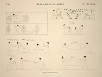 Picture 416 of 510 from Monuments de l'Égypte et de la Nubie, d'après les dessins exécutés sur les lieux sous la direction de Champollion-le-jeune, et les descriptions autographes qu'il en a rédigées; pub. sous les auspices de M. Guizot et de M. Thiers ... par une commission spéciale. Planches (1835), leaf 417