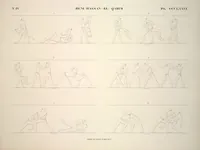 Picture 427 of 510 from Monuments de l'Égypte et de la Nubie, d'après les dessins exécutés sur les lieux sous la direction de Champollion-le-jeune, et les descriptions autographes qu'il en a rédigées; pub. sous les auspices de M. Guizot et de M. Thiers ... par une commission spéciale. Planches (1835), leaf 428