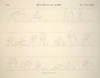 Picture 428 of 510 from Monuments de l'Égypte et de la Nubie, d'après les dessins exécutés sur les lieux sous la direction de Champollion-le-jeune, et les descriptions autographes qu'il en a rédigées; pub. sous les auspices de M. Guizot et de M. Thiers ... par une commission spéciale. Planches (1835), leaf 429