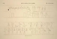 Picture 433 of 510 from Monuments de l'Égypte et de la Nubie, d'après les dessins exécutés sur les lieux sous la direction de Champollion-le-jeune, et les descriptions autographes qu'il en a rédigées; pub. sous les auspices de M. Guizot et de M. Thiers ... par une commission spéciale. Planches (1835), leaf 434