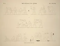 Picture 448 of 510 from Monuments de l'Égypte et de la Nubie, d'après les dessins exécutés sur les lieux sous la direction de Champollion-le-jeune, et les descriptions autographes qu'il en a rédigées; pub. sous les auspices de M. Guizot et de M. Thiers ... par une commission spéciale. Planches (1835), leaf 449