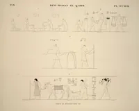 Picture 449 of 510 from Monuments de l'Égypte et de la Nubie, d'après les dessins exécutés sur les lieux sous la direction de Champollion-le-jeune, et les descriptions autographes qu'il en a rédigées; pub. sous les auspices de M. Guizot et de M. Thiers ... par une commission spéciale. Planches (1835), leaf 450
