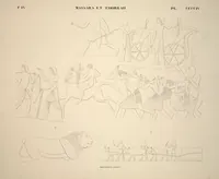 Picture 462 of 510 from Monuments de l'Égypte et de la Nubie, d'après les dessins exécutés sur les lieux sous la direction de Champollion-le-jeune, et les descriptions autographes qu'il en a rédigées; pub. sous les auspices de M. Guizot et de M. Thiers ... par une commission spéciale. Planches (1835), leaf 463