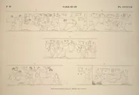 An illustration from Monuments de l'Égypte et de la Nubie, d'après les dessins exécutés sur les lieux sous la direction de Champollion-le-jeune, et les descriptions autographes qu'il en a rédigées; pub. sous les auspices de M. Guizot et de M. Thiers ... par une commission spéciale. Planches (1835)