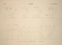 Picture 468 of 510 from Monuments de l'Égypte et de la Nubie, d'après les dessins exécutés sur les lieux sous la direction de Champollion-le-jeune, et les descriptions autographes qu'il en a rédigées; pub. sous les auspices de M. Guizot et de M. Thiers ... par une commission spéciale. Planches (1835), leaf 469