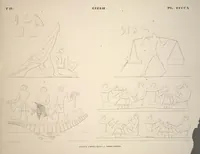 Picture 469 of 510 from Monuments de l'Égypte et de la Nubie, d'après les dessins exécutés sur les lieux sous la direction de Champollion-le-jeune, et les descriptions autographes qu'il en a rédigées; pub. sous les auspices de M. Guizot et de M. Thiers ... par une commission spéciale. Planches (1835), leaf 470
