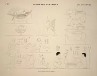 Picture 477 of 510 from Monuments de l'Égypte et de la Nubie, d'après les dessins exécutés sur les lieux sous la direction de Champollion-le-jeune, et les descriptions autographes qu'il en a rédigées; pub. sous les auspices de M. Guizot et de M. Thiers ... par une commission spéciale. Planches (1835), leaf 478