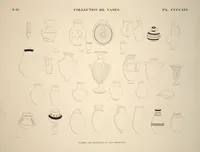 An illustration from Monuments de l'Égypte et de la Nubie, d'après les dessins exécutés sur les lieux sous la direction de Champollion-le-jeune, et les descriptions autographes qu'il en a rédigées; pub. sous les auspices de M. Guizot et de M. Thiers ... par une commission spéciale. Planches (1835)
