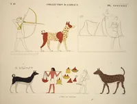 Picture 485 of 510 from Monuments de l'Égypte et de la Nubie, d'après les dessins exécutés sur les lieux sous la direction de Champollion-le-jeune, et les descriptions autographes qu'il en a rédigées; pub. sous les auspices de M. Guizot et de M. Thiers ... par une commission spéciale. Planches (1835), leaf 486