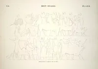 Picture 81 of 510 from Monuments de l'Égypte et de la Nubie, d'après les dessins exécutés sur les lieux sous la direction de Champollion-le-jeune, et les descriptions autographes qu'il en a rédigées; pub. sous les auspices de M. Guizot et de M. Thiers ... par une commission spéciale. Planches (1835), leaf 81